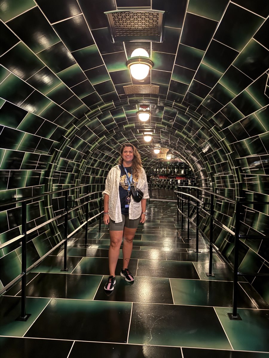 Time da Universal Destinations e Experiences com habitantes do mundo de Harry Potter Ministry of Magic: Juliana Baraldi, Gabriella Cavalheiro, Alessandra Santos, Renato Gonçalves, e Martim Diniz