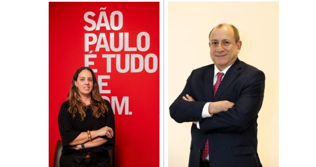 Marina Figueiredo, da Braztoa, e Toni Sando, do Visite São Paulo CVB