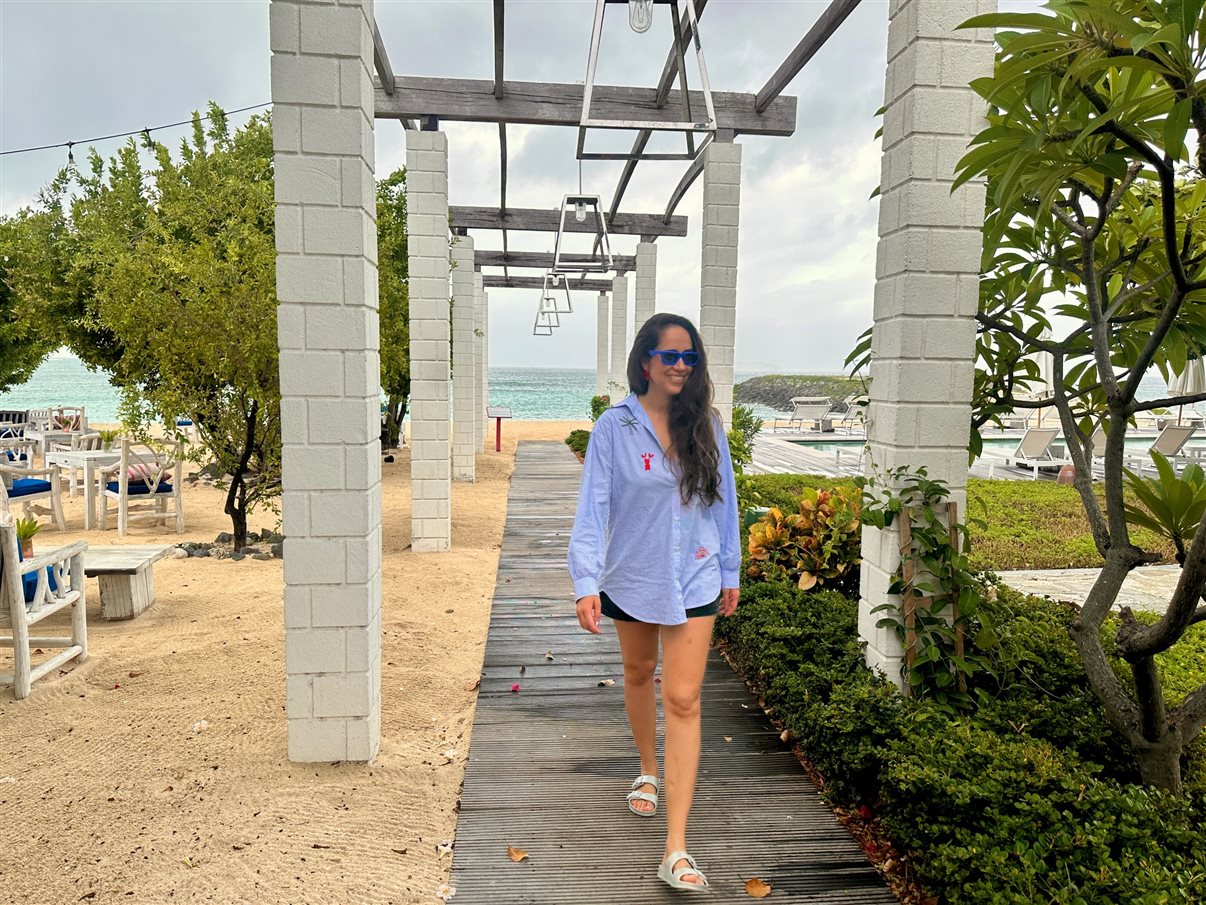 O dia começou com um tour pela marina de Canouan, a Sandy Lane Yacht Club & Residences, também conhecida como Glossy Bay Marina