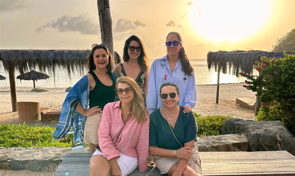 Patricia Lumy, Get Out N About Travel, Viviane Yumi, da Mali Travel, Tatiana Assad, da TA Travel, Claudia Bernardo, da Six Viagens, e Ucha Verissimo, da Link Premium Viagens 