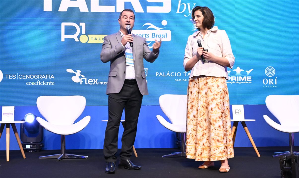 Raffaele Cecere, do Grupo R1, e Ana Biselli, da Resorts Brasil