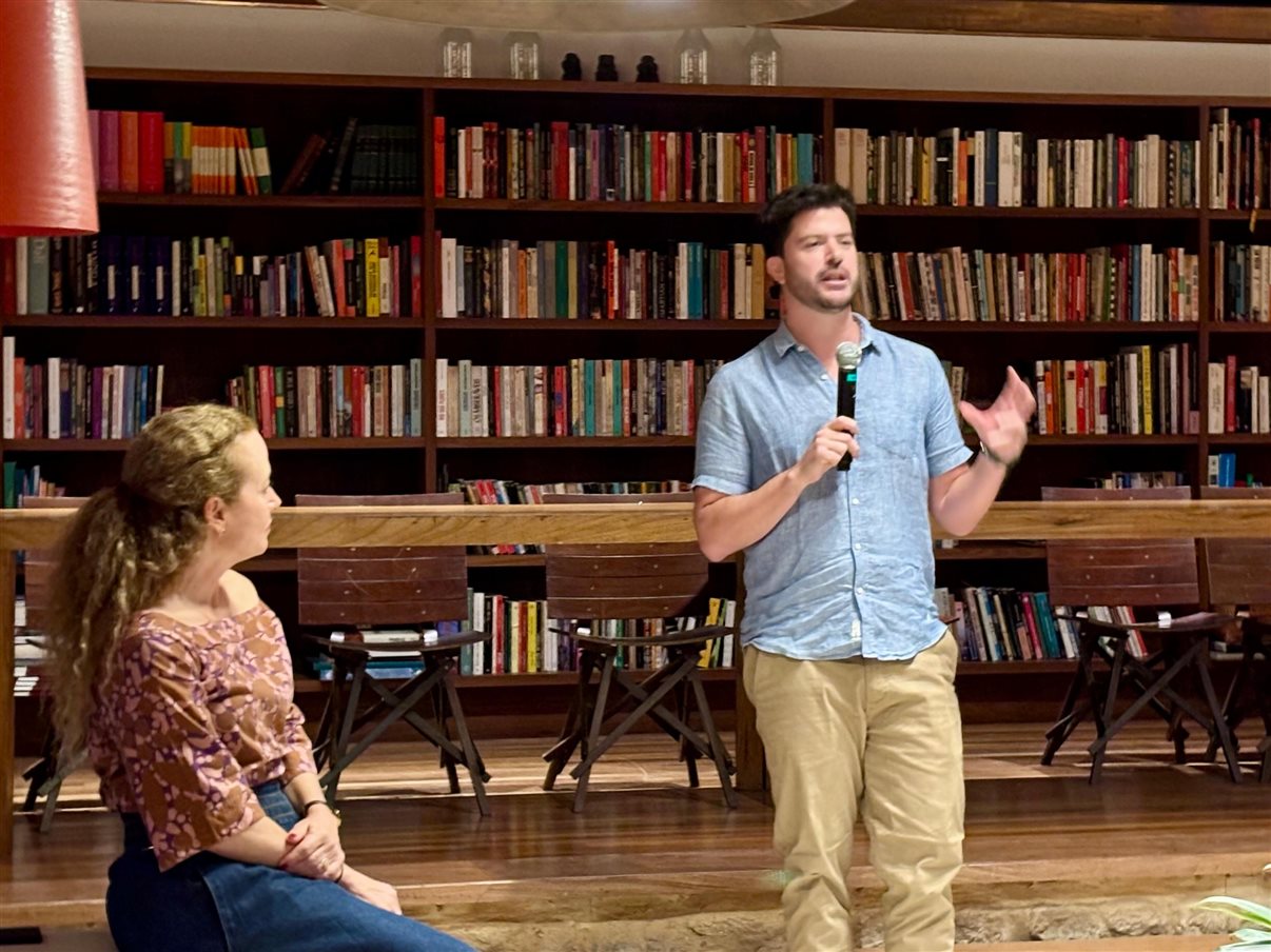 Camilla Barretto, CEO da BLTA, e Pedro Traecher, da Pousada Literária
