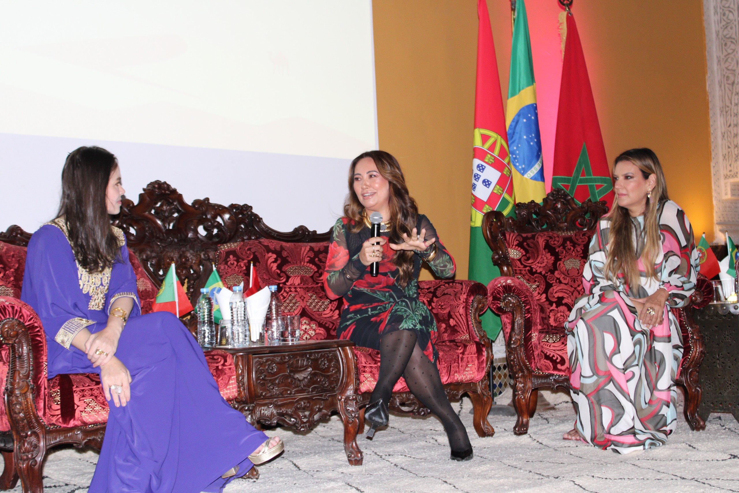 Simone Sancho, da Belong Be, Karina Sato, da Sato Rahal, e Andrea Guimarães, decoradora de festas