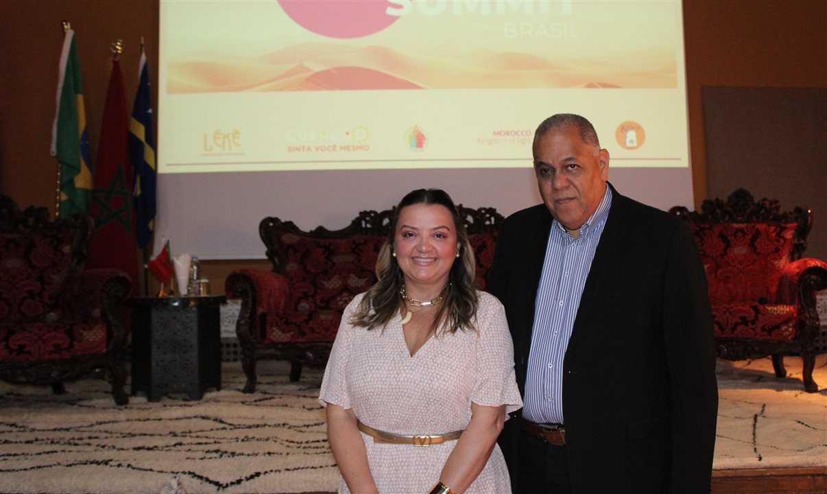 Janaina Araujo, da Léké, e Hugo Clarinda, do Turismo de Curaçao
