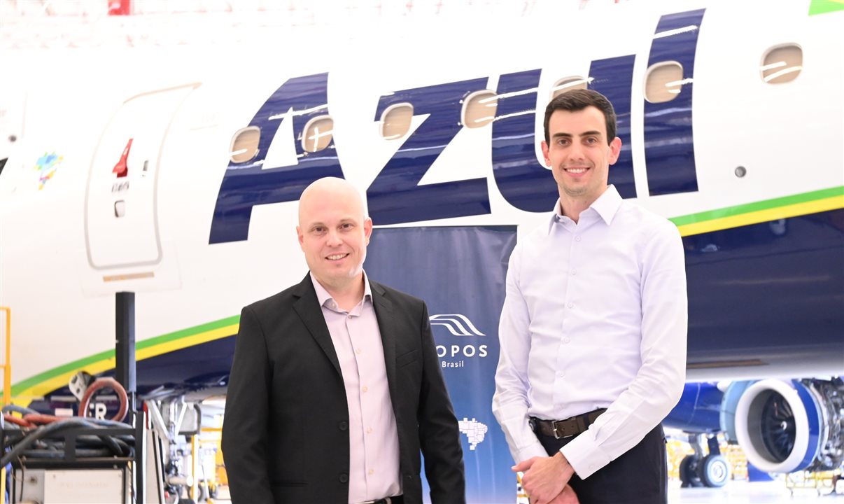 Marco Beme, do Aeroporto de Viracopos, e Fabio Campos, da Azul