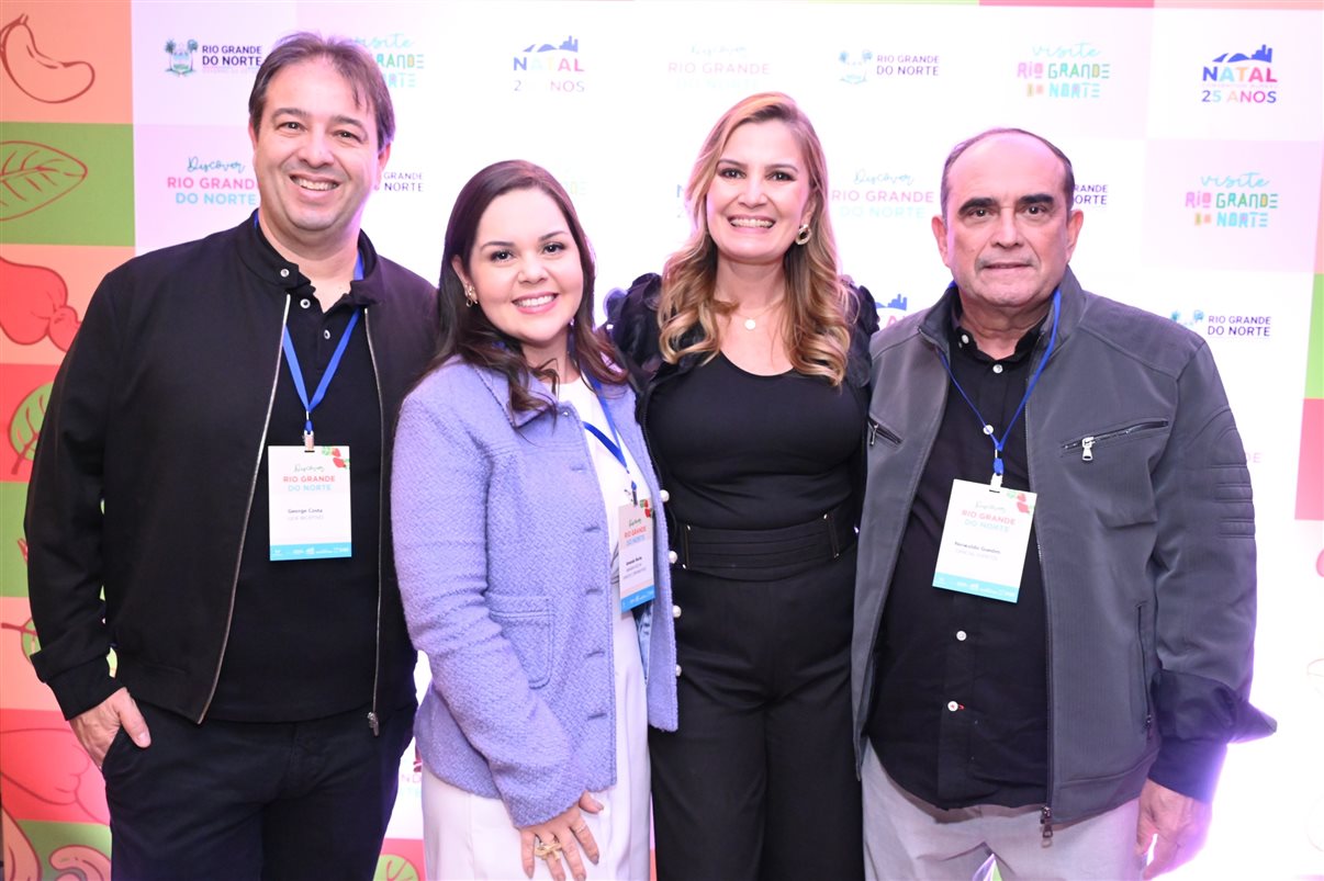 George Costa, da Luck Receptivo, Amanda Rocha, da Amanda Rocha Eventos Corporativos, Jarbiana Costa, do Natal CVB, e Neiwaldo Guedes, da Espacial Eventos