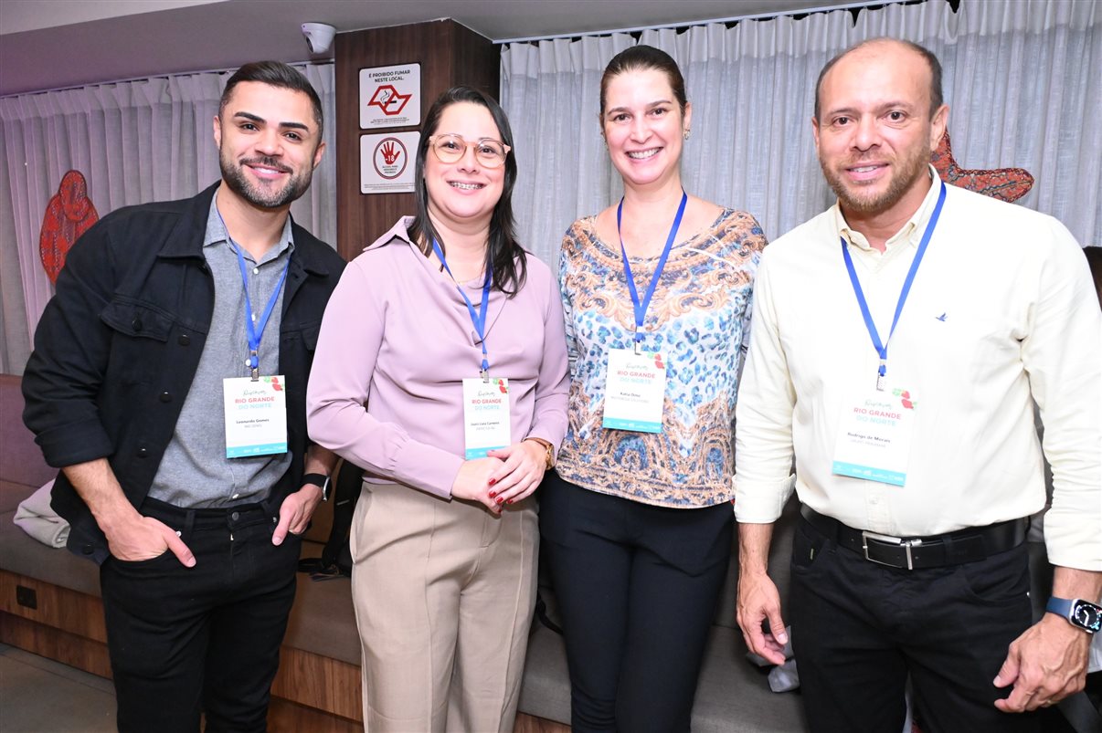 George Costa, da Luck Receptivo, Amanda Rocha, da Amanda Rocha Eventos Corporativos, Jarbiana Costa, do Natal CVB, e Neiwaldo Guedes, da Espacial Eventos
