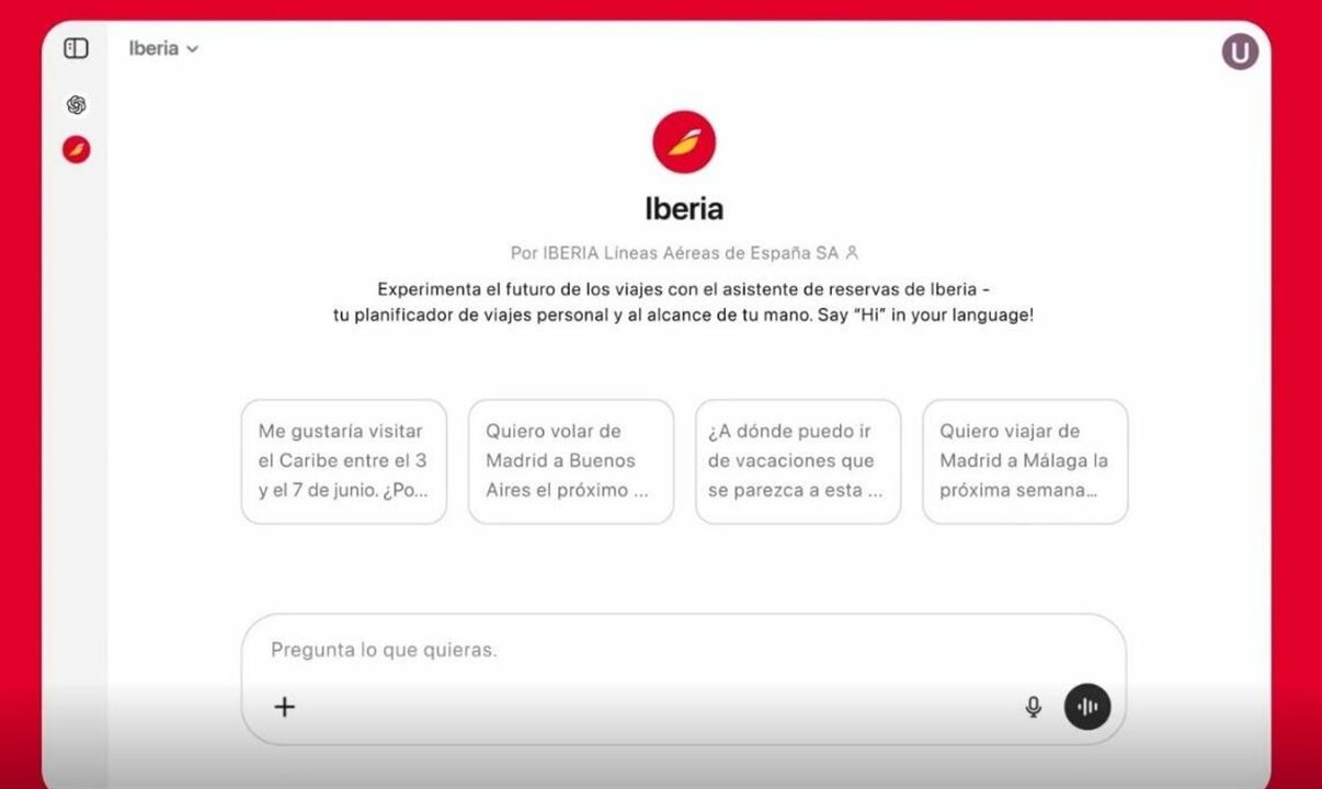 Nova ferramenta da Iberia está disponível dentro do ChatGPT