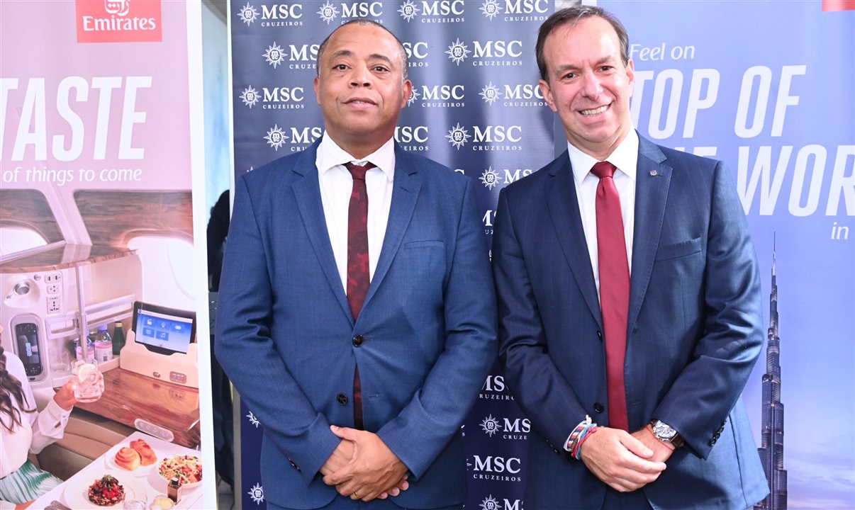 Stephane Perard, da Emirates, e Adrian Ursilli, da MSC Cruzeiros