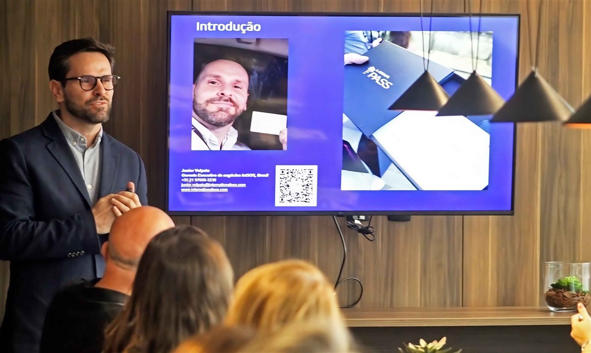Junior Volpato, da International SOS, trouxe cases, dados e orientações sobre gestão de viagens nacionais e internacionais