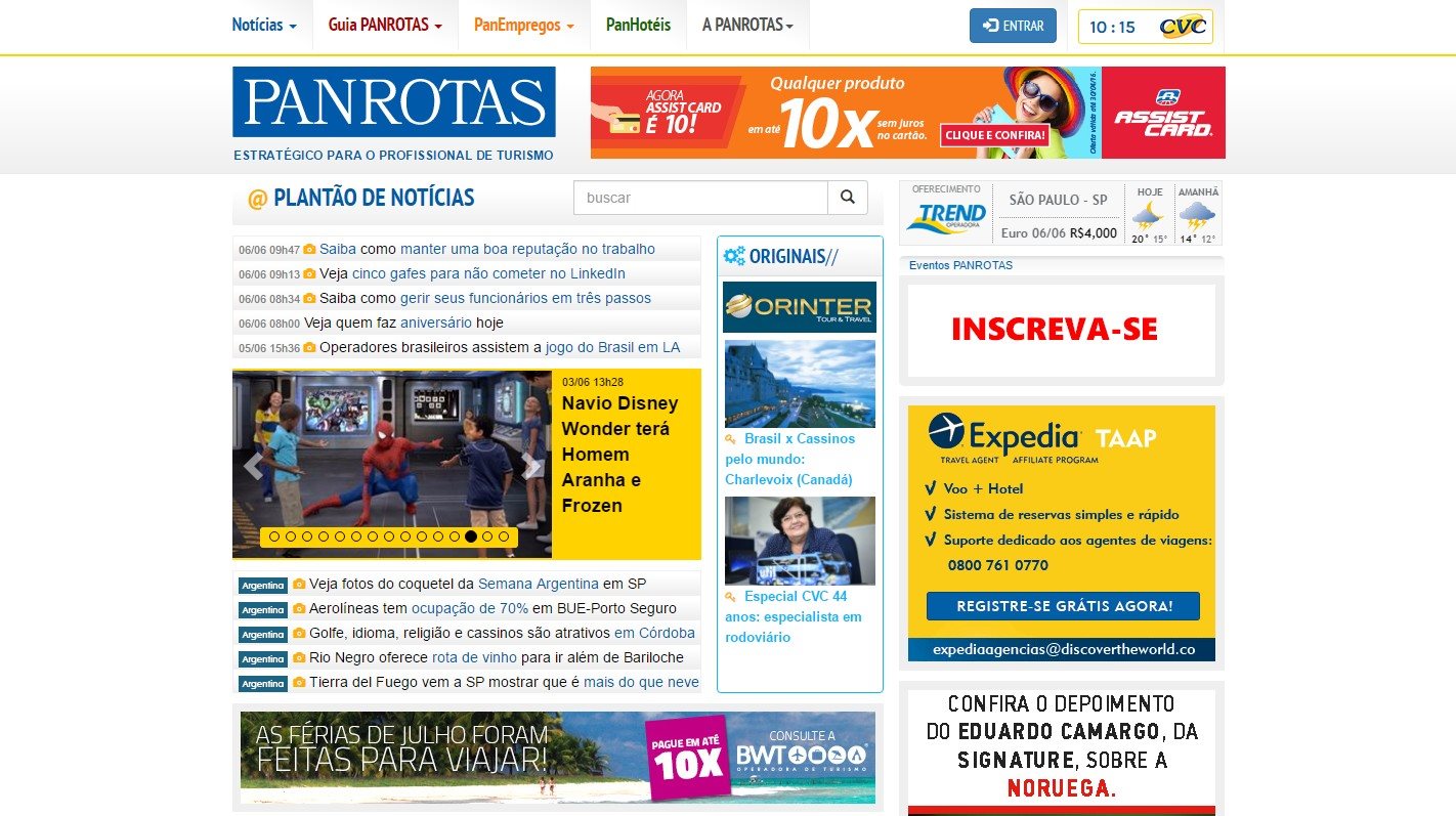 Portal PANROTAS em 2014