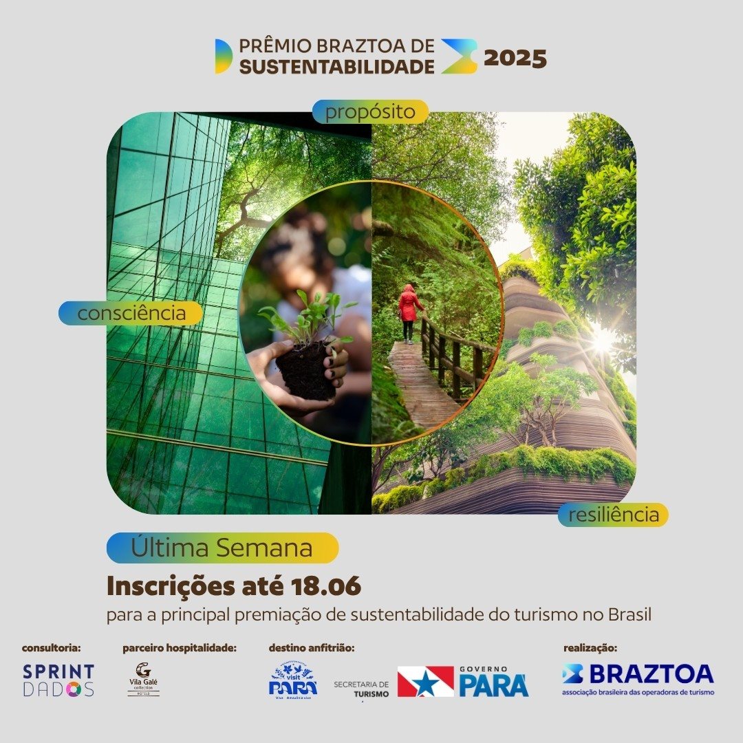 O prêmio reconhece projetos no setor de Turismo que apresentam soluções voltadas à sustentabilidade