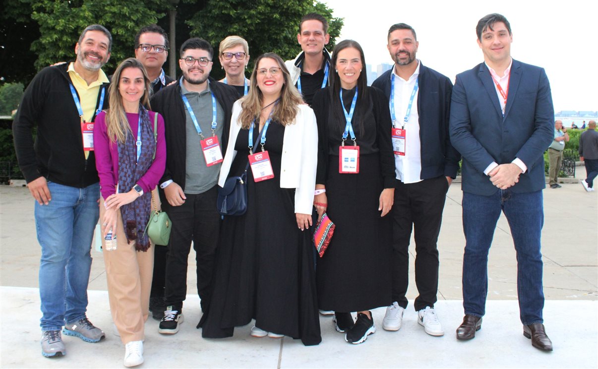 Jorge Souza, da Orinter, Thais Machado, da FRT, Alberto Baccarin, da Orinter, Paulo Biondo, da CVC, Barbara Picolo, da ETS, Carolina Gusson, da CVC, Felipe Cuadrado, da Abreu, Giovanna Paulineli, da Orinter, Gustavo Nappo, da EHTL, e Rodrigo Sienra, da TBO