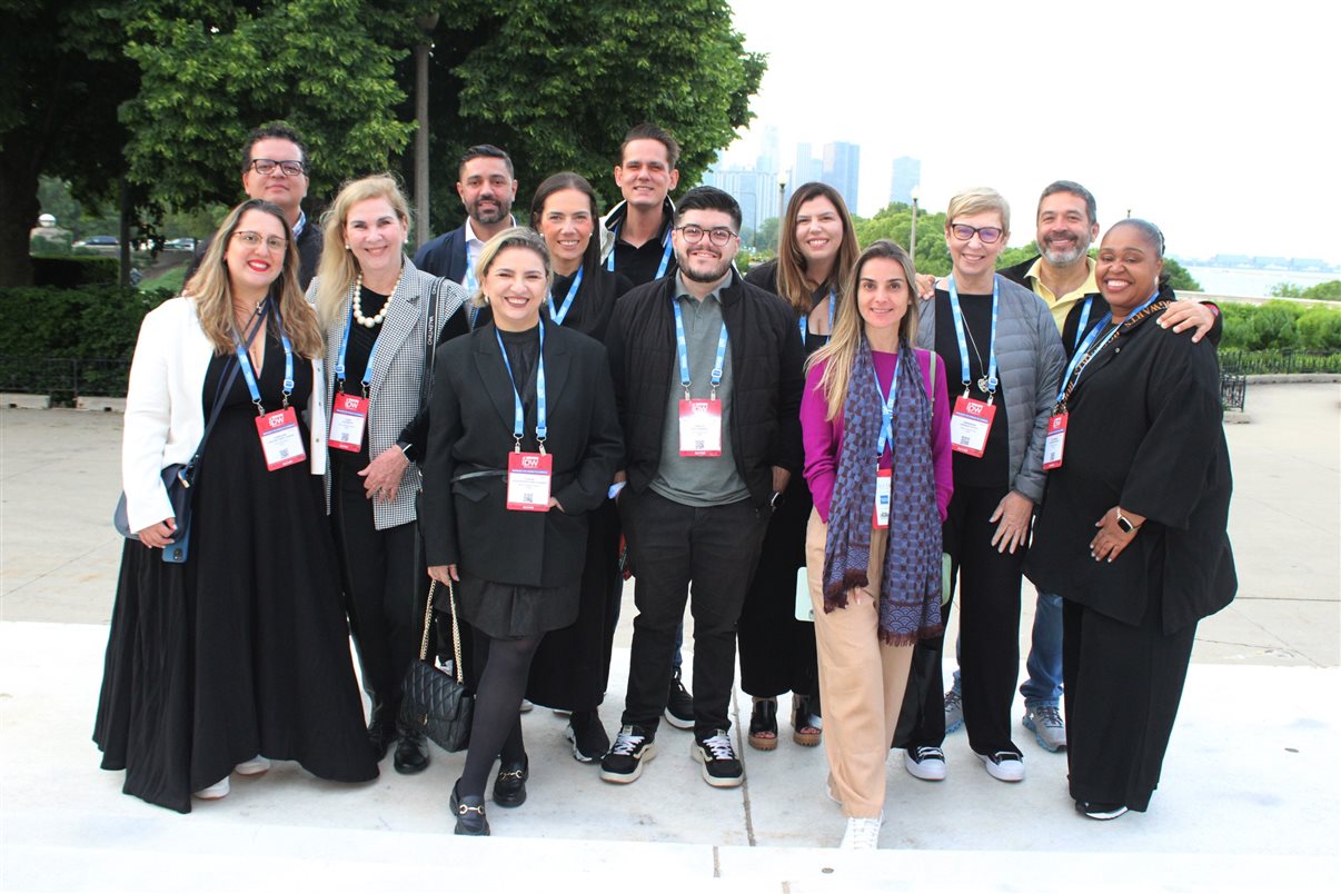 Jorge Souza, da Orinter, Thais Machado, da FRT, Alberto Baccarin, da Orinter, Paulo Biondo, da CVC, Barbara Picolo, da ETS, Carolina Gusson, da CVC, Felipe Cuadrado, da Abreu, Giovanna Paulineli, da Orinter, Gustavo Nappo, da EHTL, e Rodrigo Sienra, da TBO