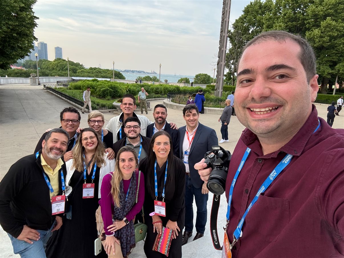 Jorge Souza, da Orinter, Thais Machado, da FRT, Alberto Baccarin, da Orinter, Paulo Biondo, da CVC, Barbara Picolo, da ETS, Carolina Gusson, da CVC, Felipe Cuadrado, da Abreu, Giovanna Paulineli, da Orinter, Gustavo Nappo, da EHTL, e Rodrigo Sienra, da TBO