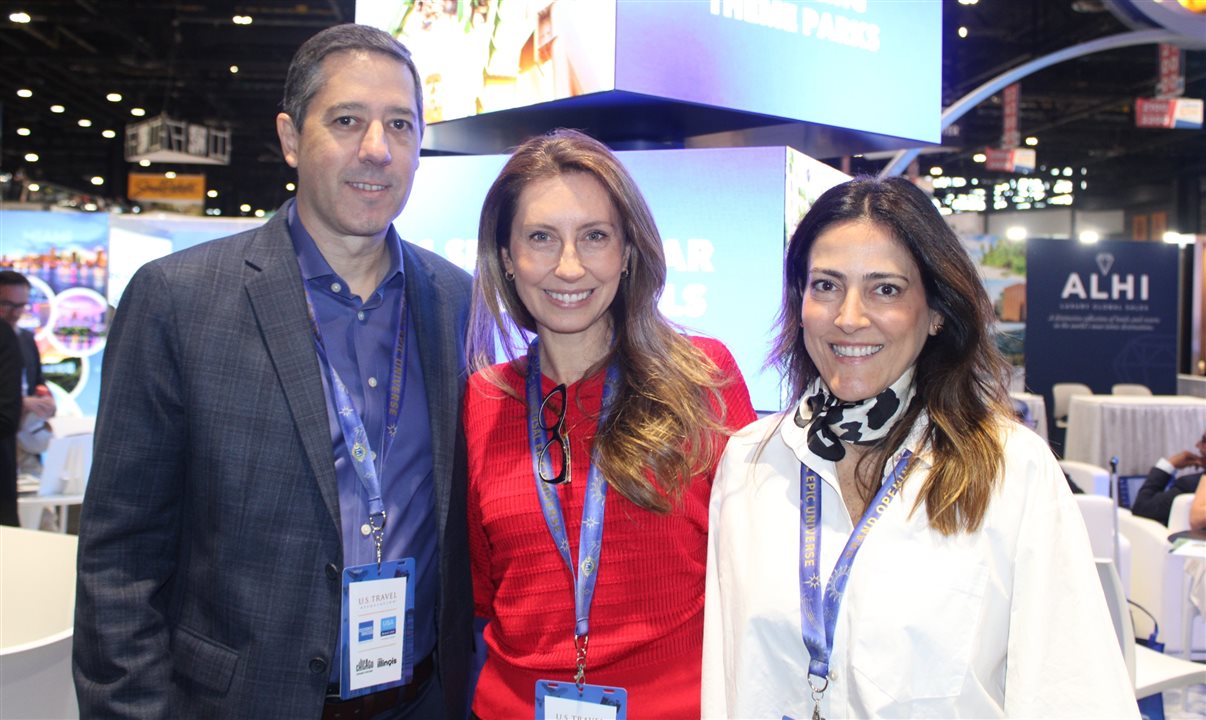 Marcos Barros, Juliana Pisani e Gabriella Cavalheiro, da Universal
