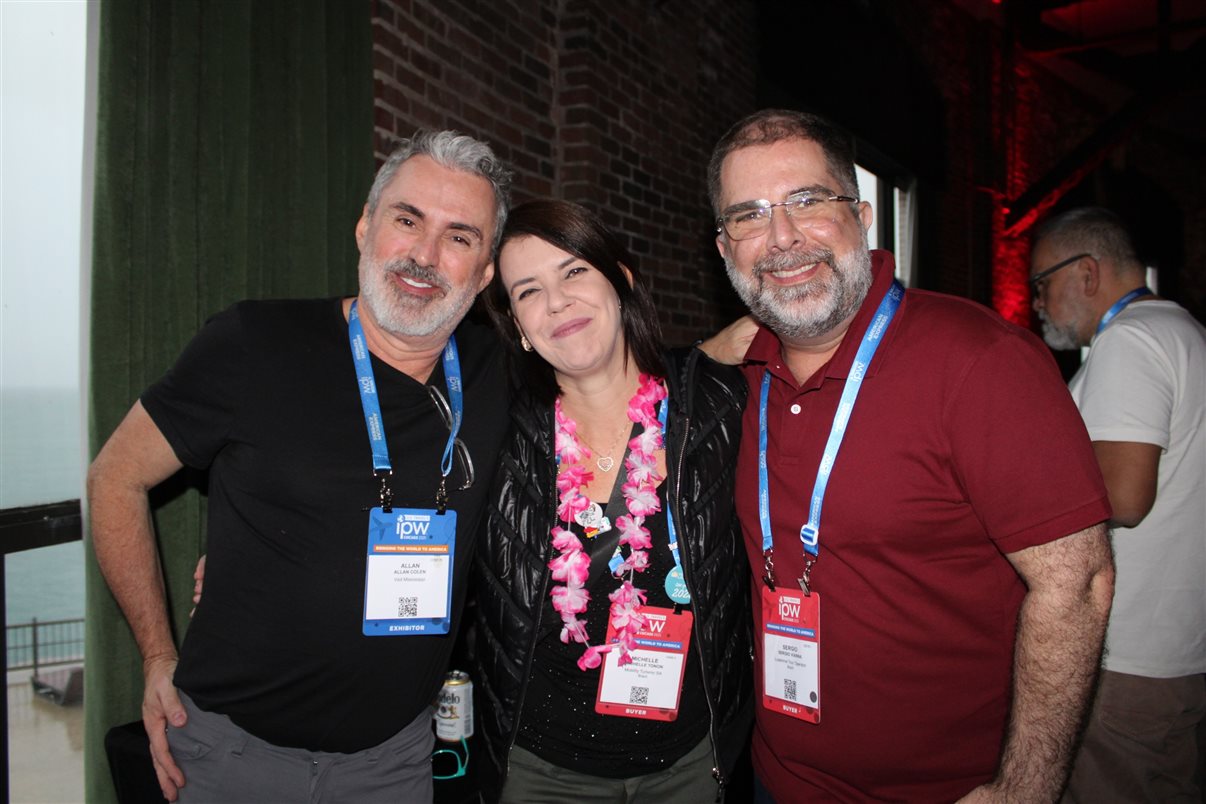 Carol Gusson, da CVC, Alberto Baccarin, da Orinter, Paulo Biondo, da CVC, Allan Colen, do Travel South USA, Lia Coutinho, da EZLink, e Gustavo Nappo, da EHTL