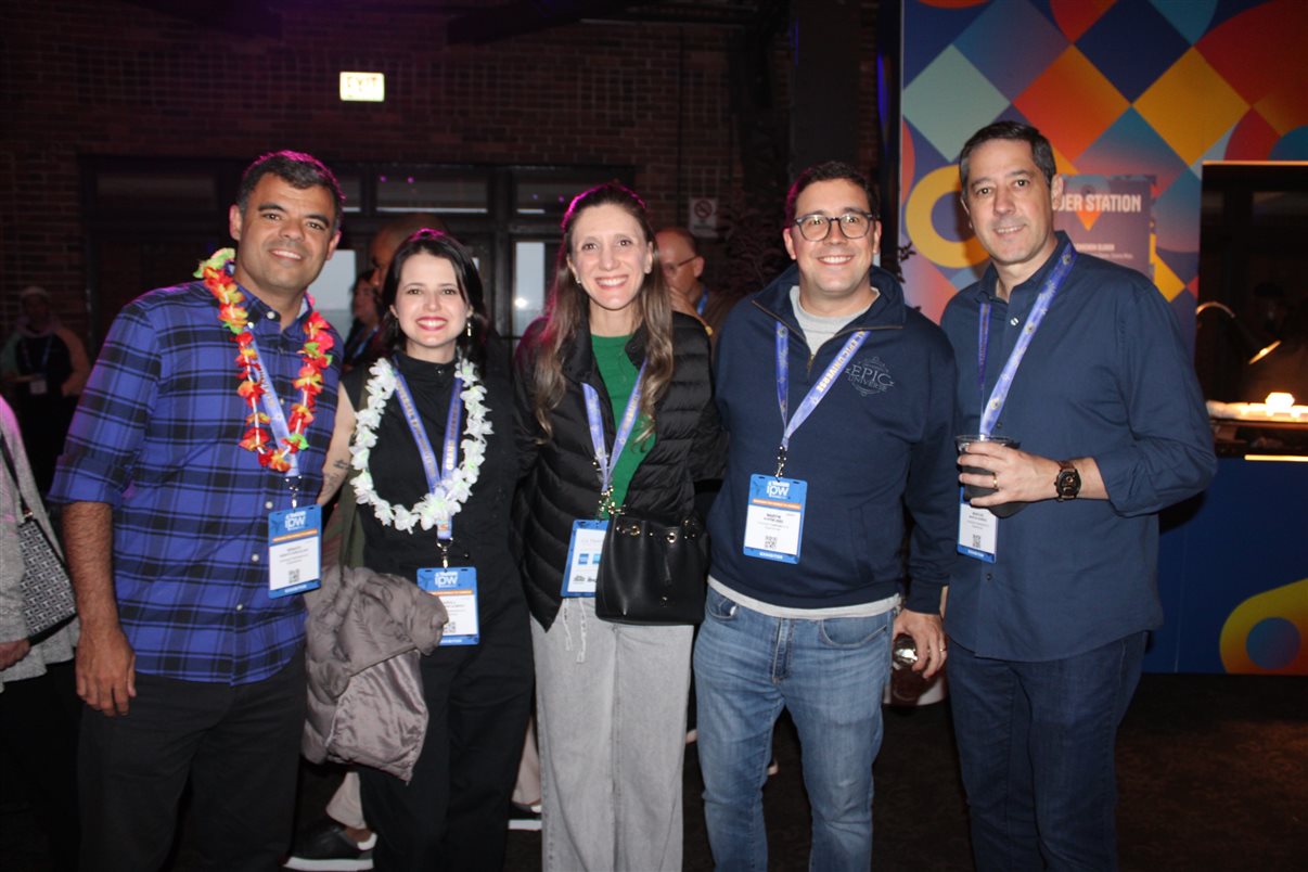 Carol Gusson, da CVC, Alberto Baccarin, da Orinter, Paulo Biondo, da CVC, Allan Colen, do Travel South USA, Lia Coutinho, da EZLink, e Gustavo Nappo, da EHTL