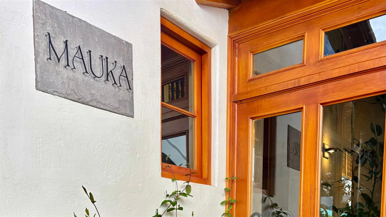 Entrada do Mauka, da premiada chef Pía León, no Palácio Nazarenas