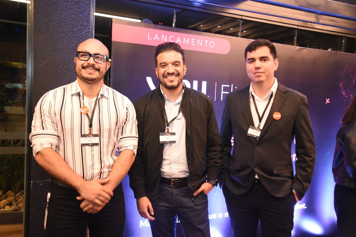 Ana Prado, da Syngenta, Luiz Moura, da VOLL, e Thaís Meirelles, da XP