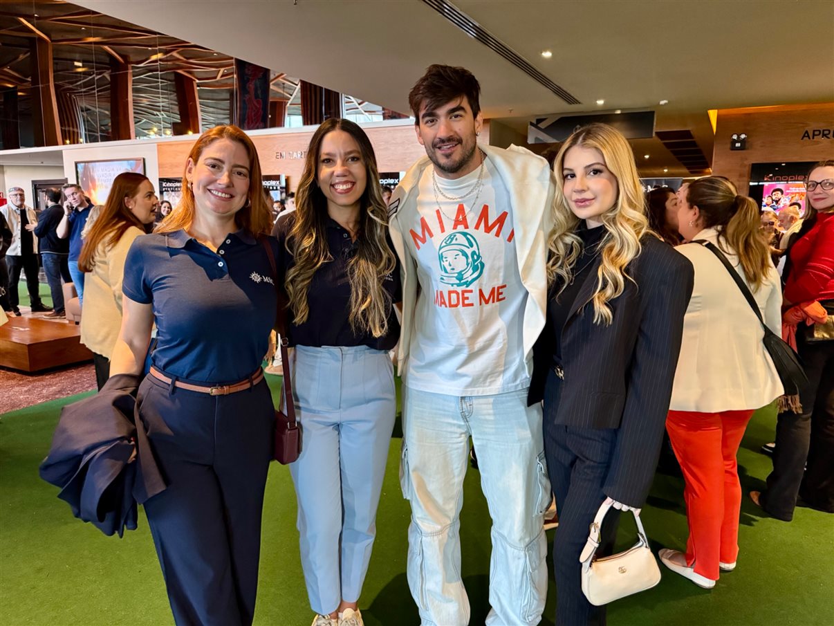 Pedro Silva, da MSC, Juliana Freitas, do Conexão Vip, Renan Uzeloto, du Uzeloto Tur, Juliana Lombardi, da JL Tour, e Fabrício Pereira, da Bless Turismo 