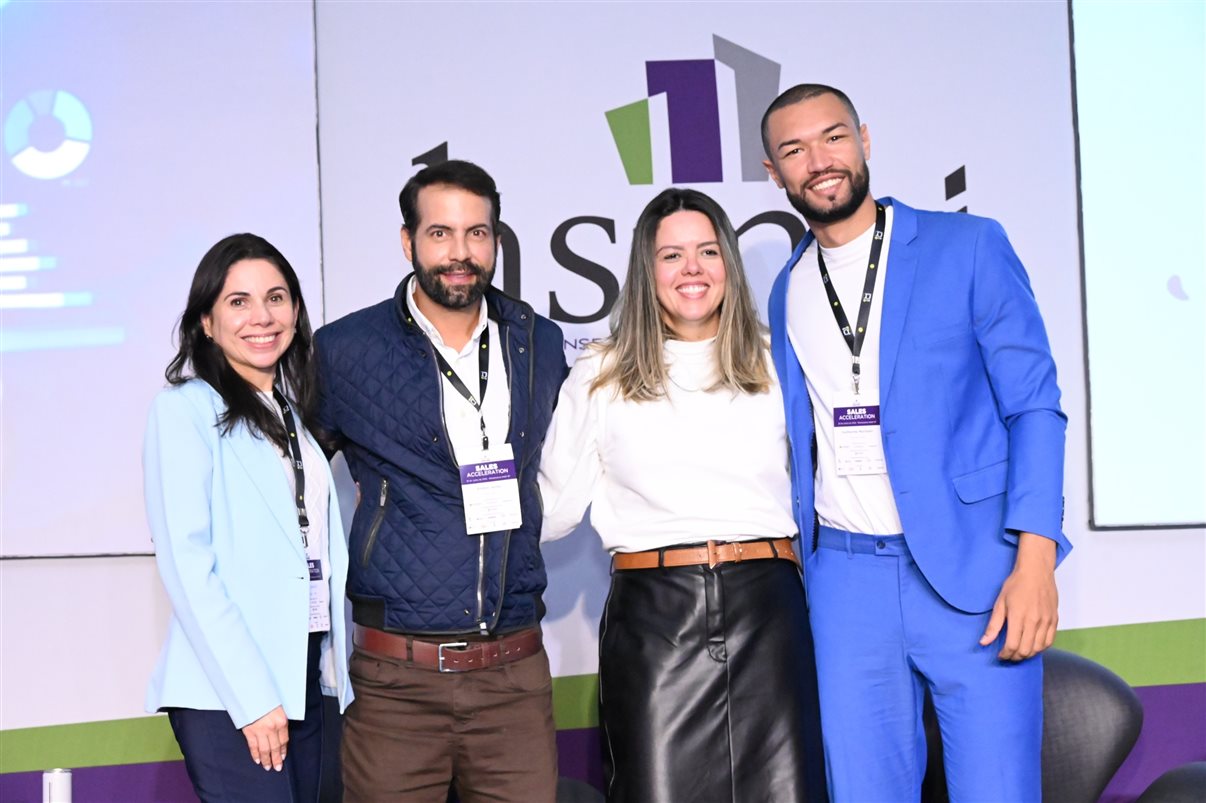 Maína Pietrobelli, da Plusgrade, Juliana Nogueira, do Grupo Wish, Ícaro Chamon, do Malai Manso Resort, e Fernanda Pini, da Atrio Hotel Management