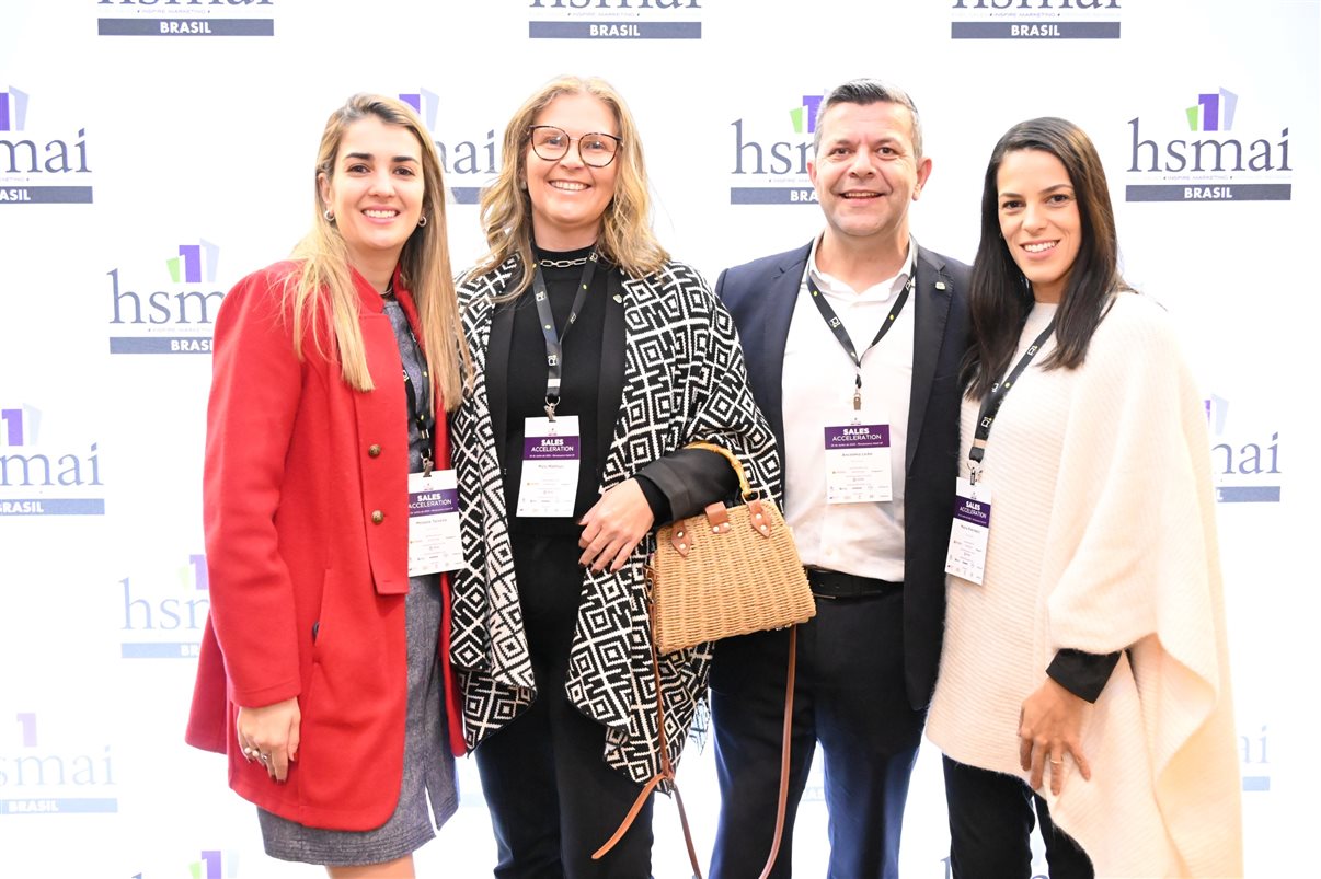 Maína Pietrobelli, da Plusgrade, Juliana Nogueira, do Grupo Wish, Ícaro Chamon, do Malai Manso Resort, e Fernanda Pini, da Atrio Hotel Management