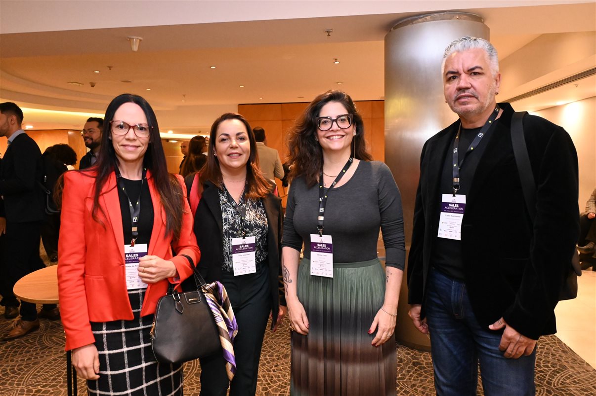 Maína Pietrobelli, da Plusgrade, Juliana Nogueira, do Grupo Wish, Ícaro Chamon, do Malai Manso Resort, e Fernanda Pini, da Atrio Hotel Management