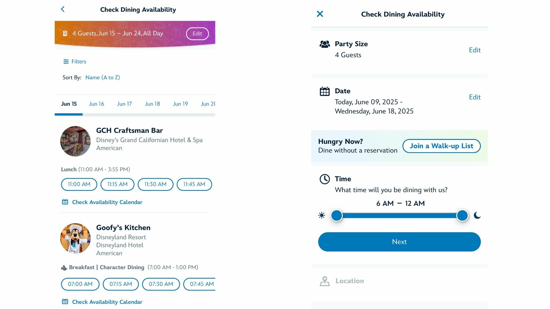 Também passou a ser possível procurar reservas para o mesmo dia, entrar em listas de espera presenciais ou até mesmo fazer pedidos para viagem