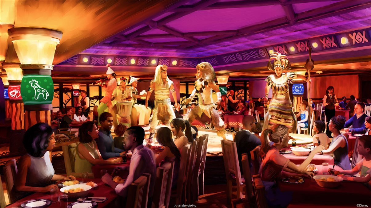 The Sanctum: lounge temático de Doutor Estranho, que funciona como espaço familiar durante o dia e bar exclusivo para adultos à noite. 