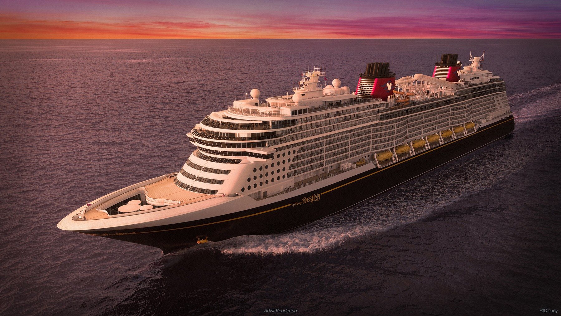 O navio pertence à chamada Wish Class, a mesma dos navios Disney Wish e Disney Treasure