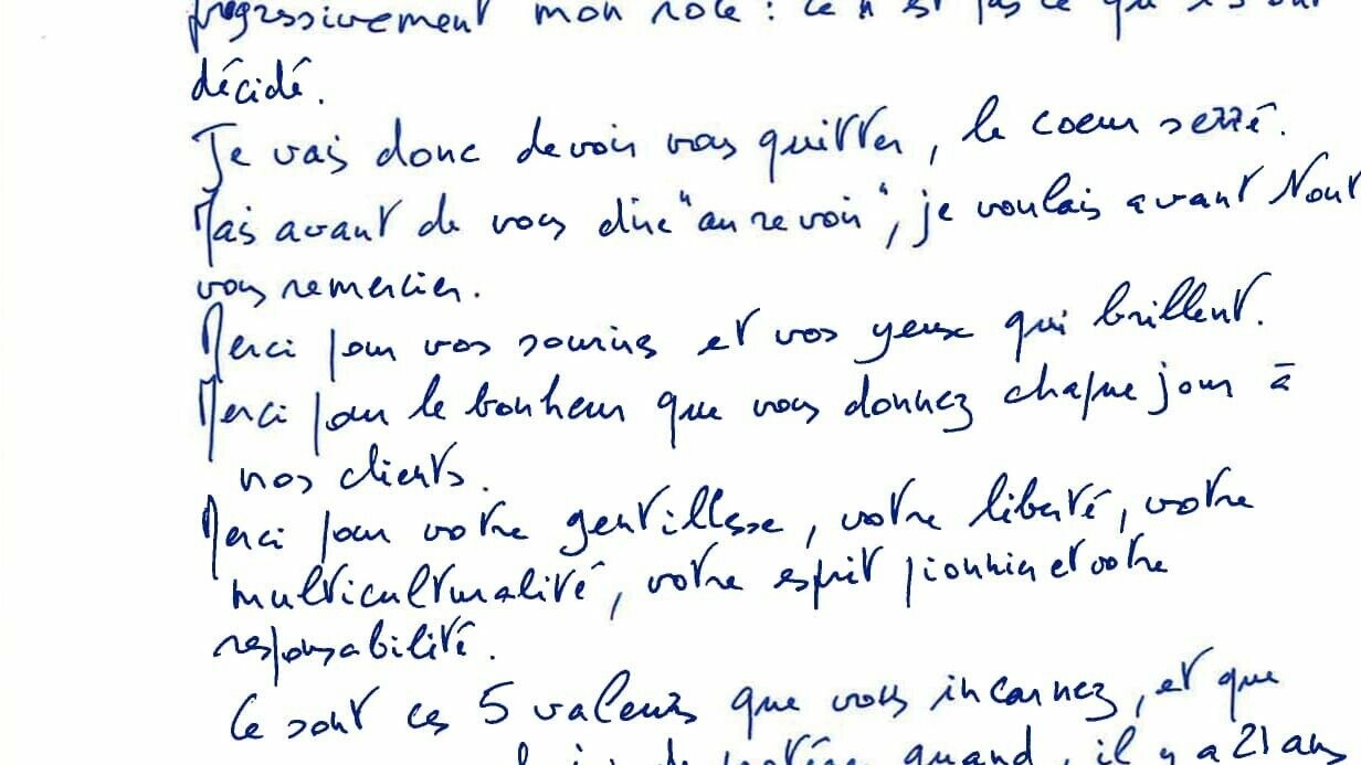 Executivo se despediu da equipe com uma carta manuscrita explicando seu afastamento