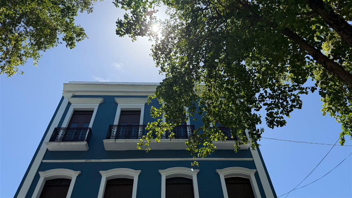 As construções coloridas do centro histórico