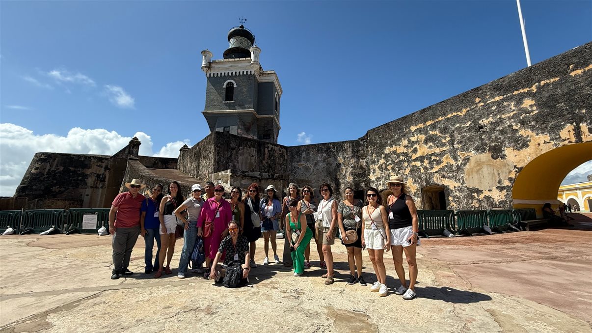 As construções coloridas do centro histórico