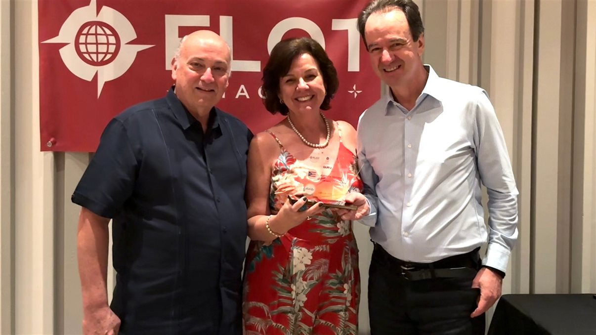 Francisco Blanch, Johanna González e Cristina Fernandes, da Discover Puerto Rico, e Eduardo Barbosa, da Flot