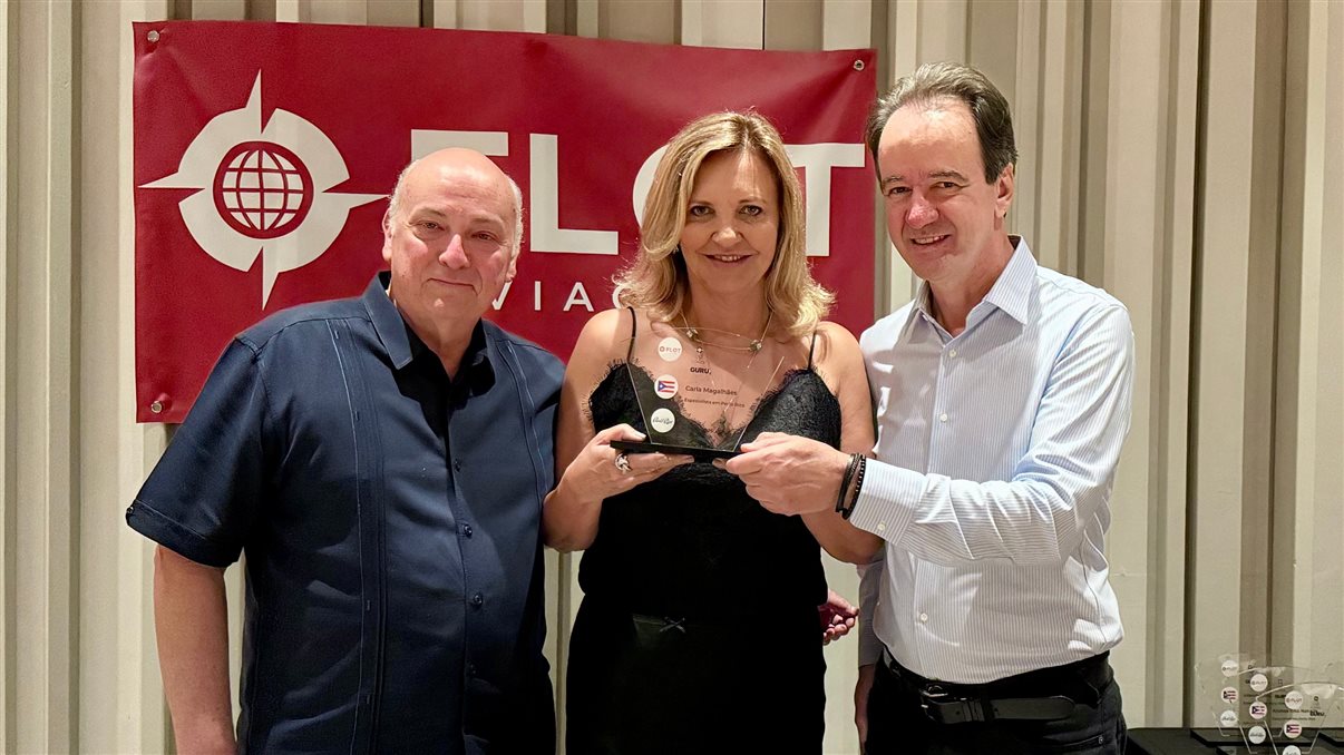 Francisco Blanch, Johanna González e Cristina Fernandes, da Discover Puerto Rico, e Eduardo Barbosa, da Flot