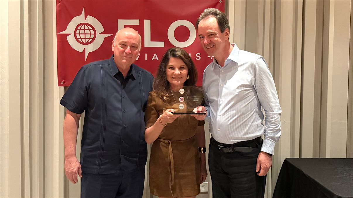 Francisco Blanch, Johanna González e Cristina Fernandes, da Discover Puerto Rico, e Eduardo Barbosa, da Flot