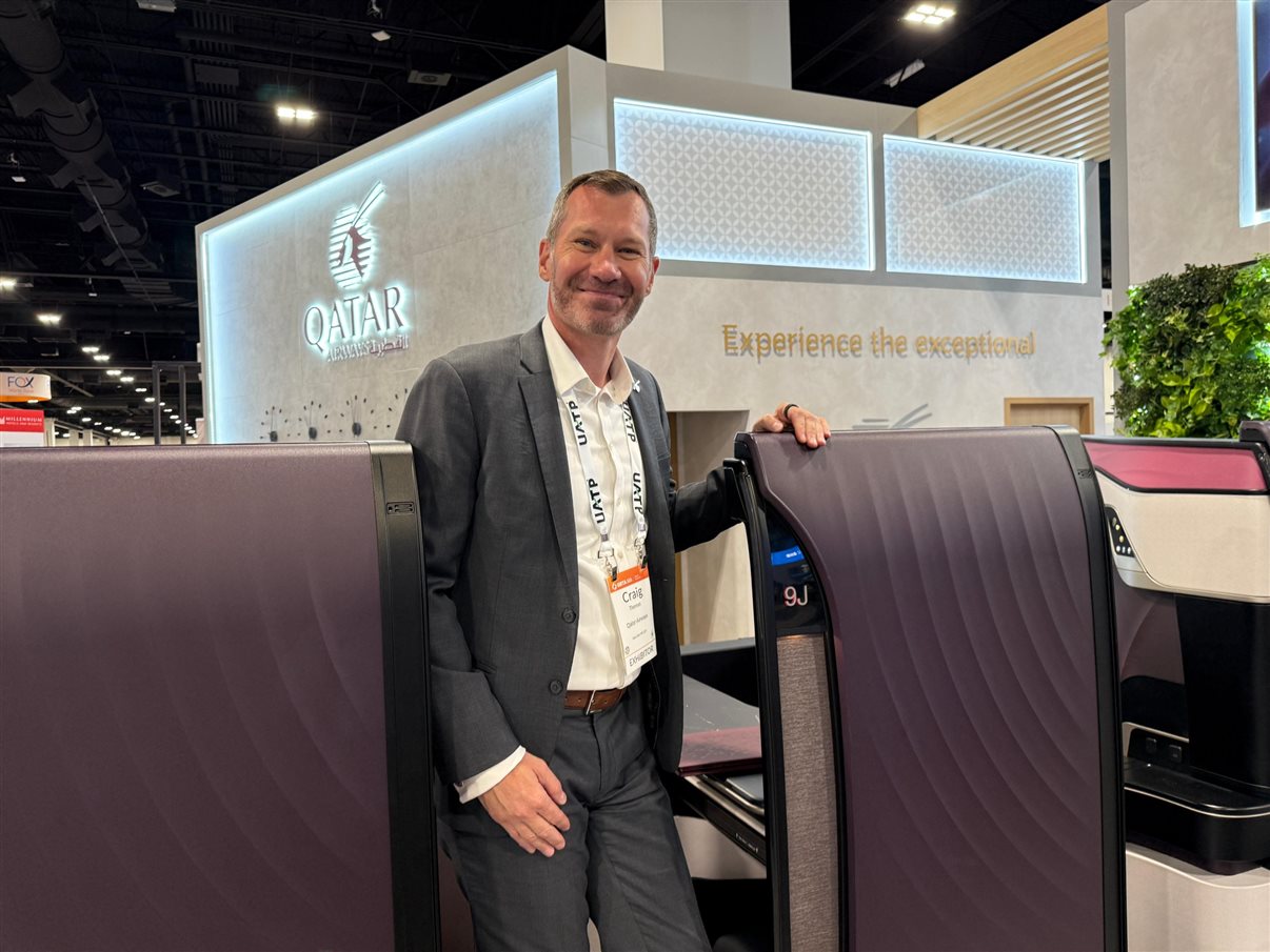 Craig Thomas, VP Américas da Qatar Airways, na QSuite Next Gen