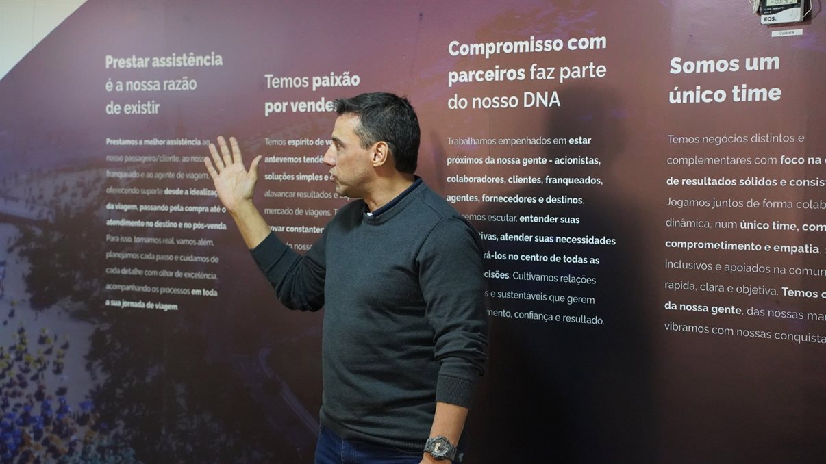 Apresentação do Espaço Bem-Estar no CCO & CSC da CVC Corp pelo chefe do departamento, Ricardo Pinheiro