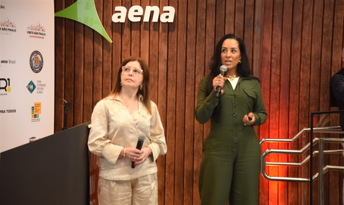 Elenice Zaproli, diretora de eventos, e Kelly Olveira, diretora administrativa e financeira do Visite São Paulo