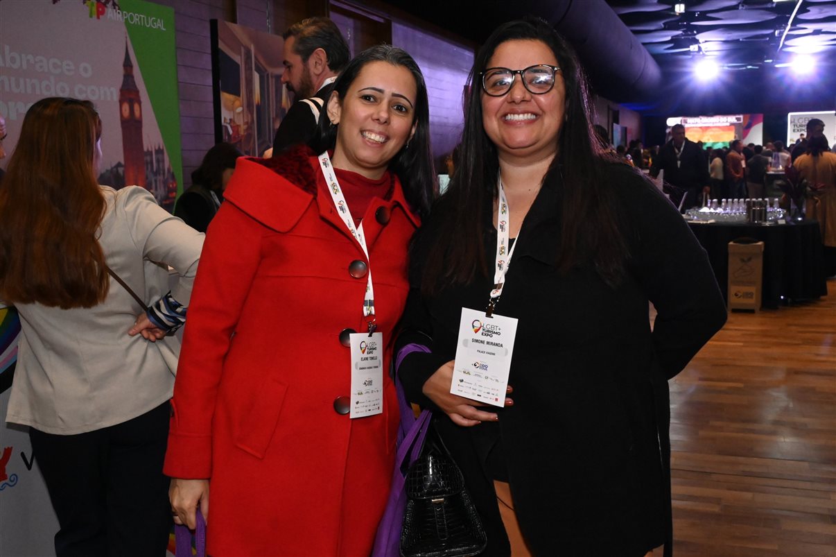 Danielly Aguiar, da Empetur, e Alex Bernardes, da LGBT+ Turismo Expo