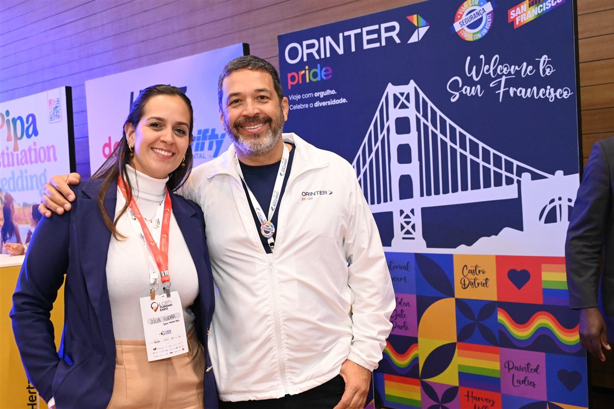 Danielly Aguiar, da Empetur, e Alex Bernardes, da LGBT+ Turismo Expo
