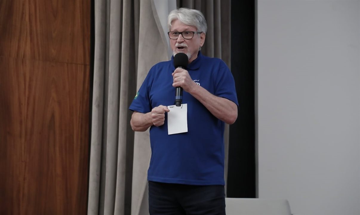 Miguel Andrade, da Transmundi, ministra capacitação durante o evento