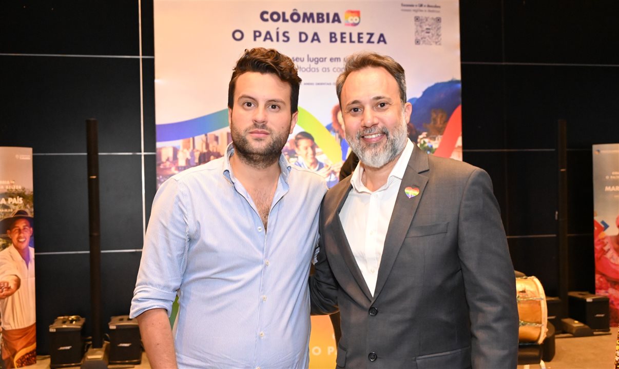 Jaime Andrés Dias, da ProColombia, e Alex Bernardes, da LGBT+ Turismo Expo