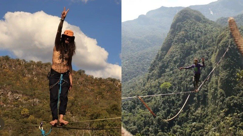 Gustavo Rodrigues Guimarães, de 29 anos, morreu enquanto praticava highline