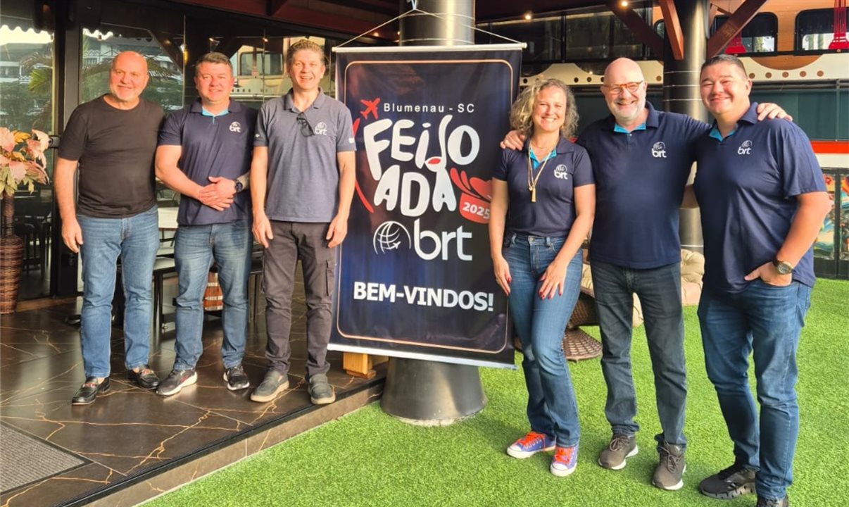 Carlos Vazquez, Andre Soares, Marcelo Santos, Fabiola Santos, Claudio Isolani e Wagner Cordeiro, da BRT