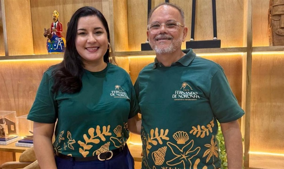 Débora Linhares, diretora executiva, e Hayrton Almeida, presidente do Visite Noronha<br/>