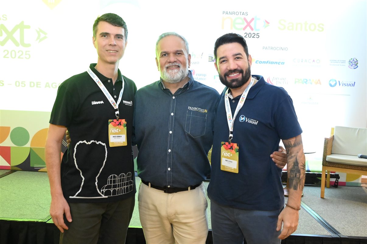 Hugo Lagares, Mauricio Anias e Luciano Sansoni, da Visual Turismo