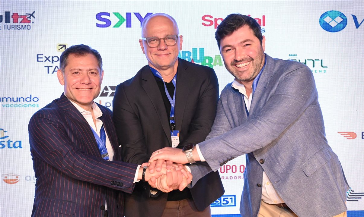 Marcelo Capdevila, Ricardo Roman Jr e Carlos Baptista, do GEA Brasil