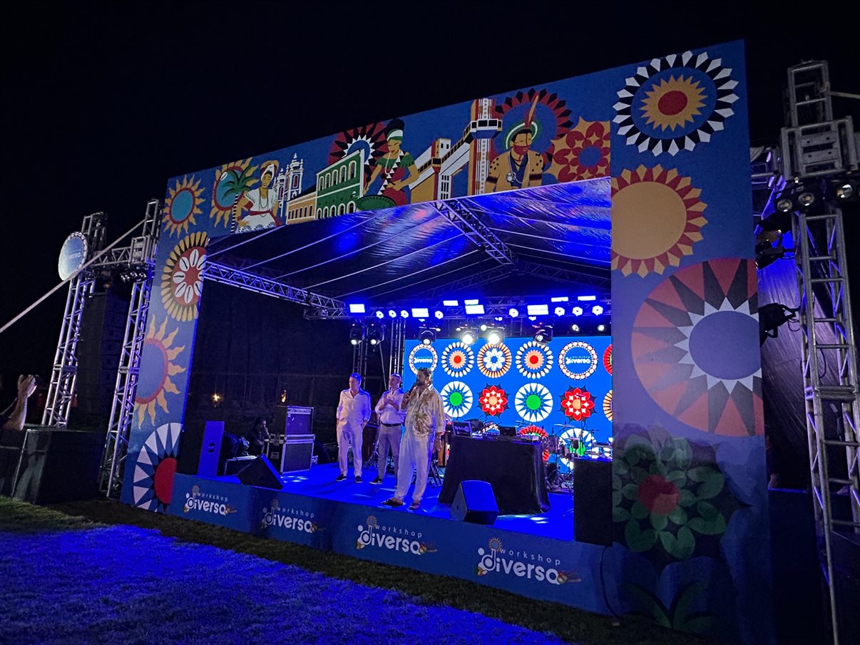 Arnaldo Franken, da Diversa, Lilian Santos, do Vila Galé Marés, Célio Fernandes, do Vila Galé Marés, Pedro Gramacho, da Setur-BA, e Vitor Bauab, da B2Live